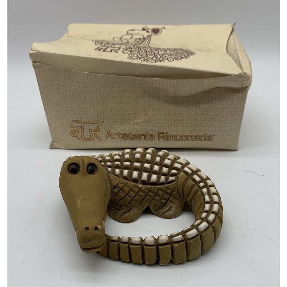 Vintage ARTESANIA RINCONADA CROCODILE #49 RETIRED SIGNED Original Box